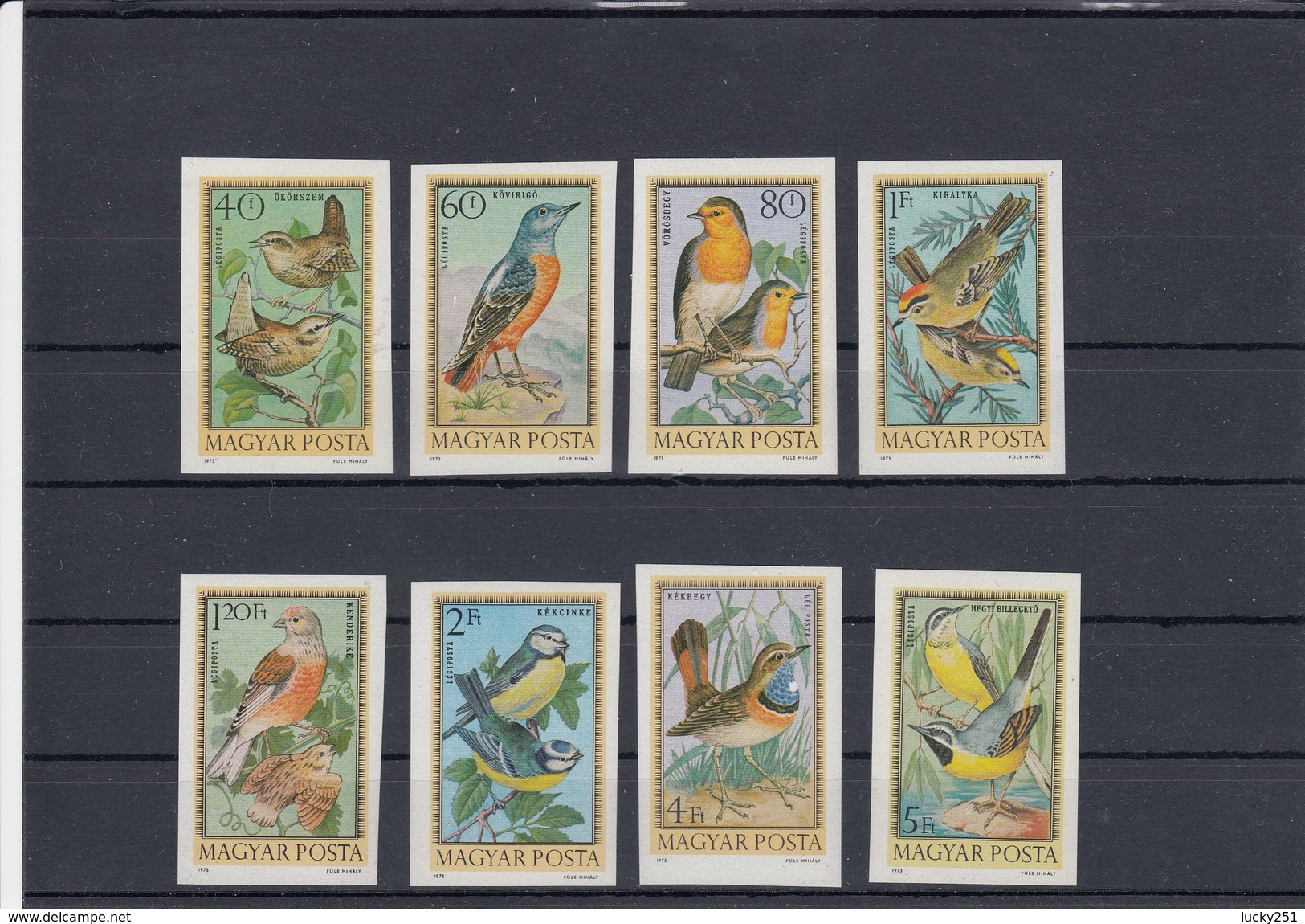 Hongrie - Oiseaux Divers, Neufs**, Année 1973, PA Y.T. 360/367, Série Non Dentelée - Nuovi