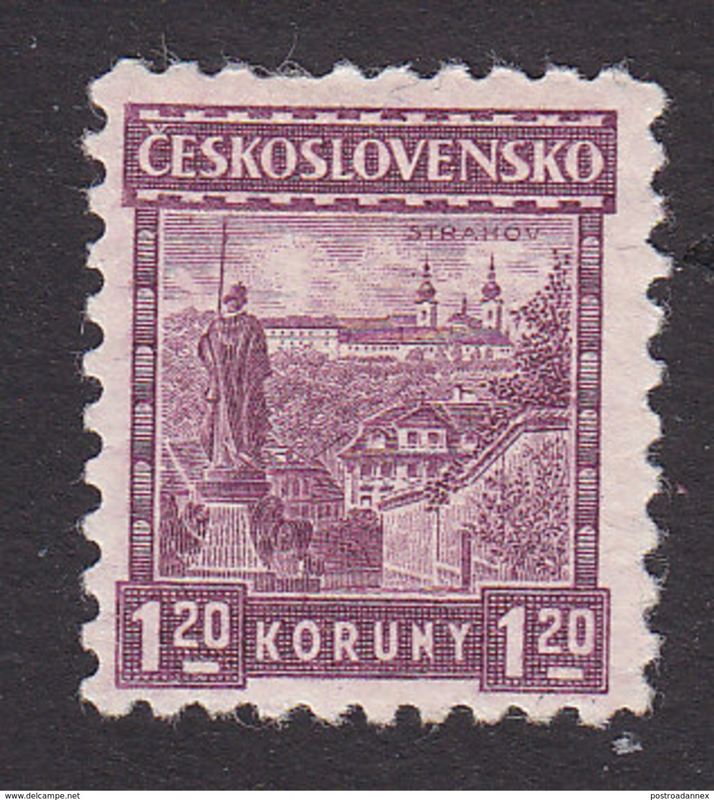 Czechoslovakia, Scott #132, Mint Hinged, Strahov Monastery, Issued 1927 - Unused Stamps