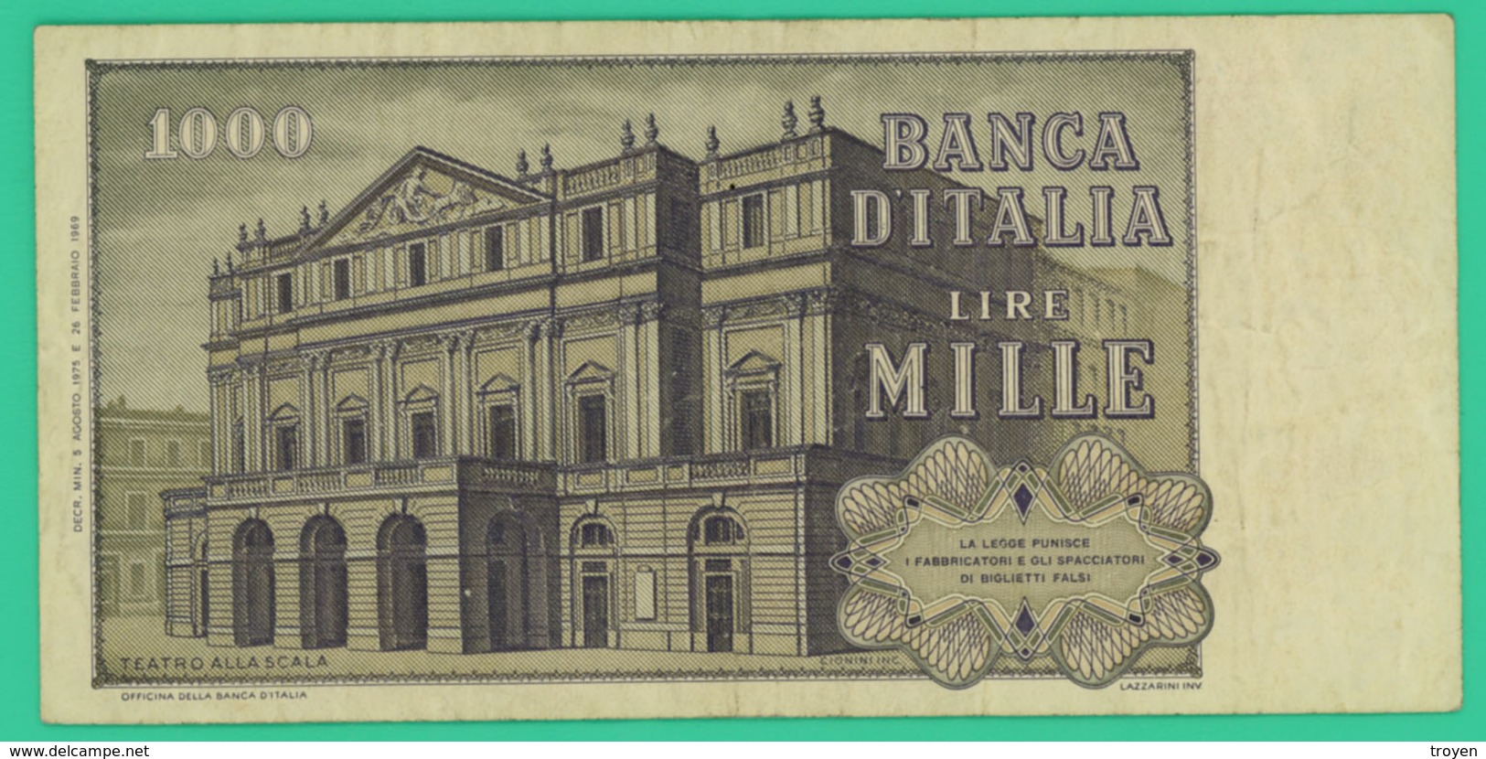1000 Lire - Italie - N°.QC361268D - TTB+ - - 2.000 Lire