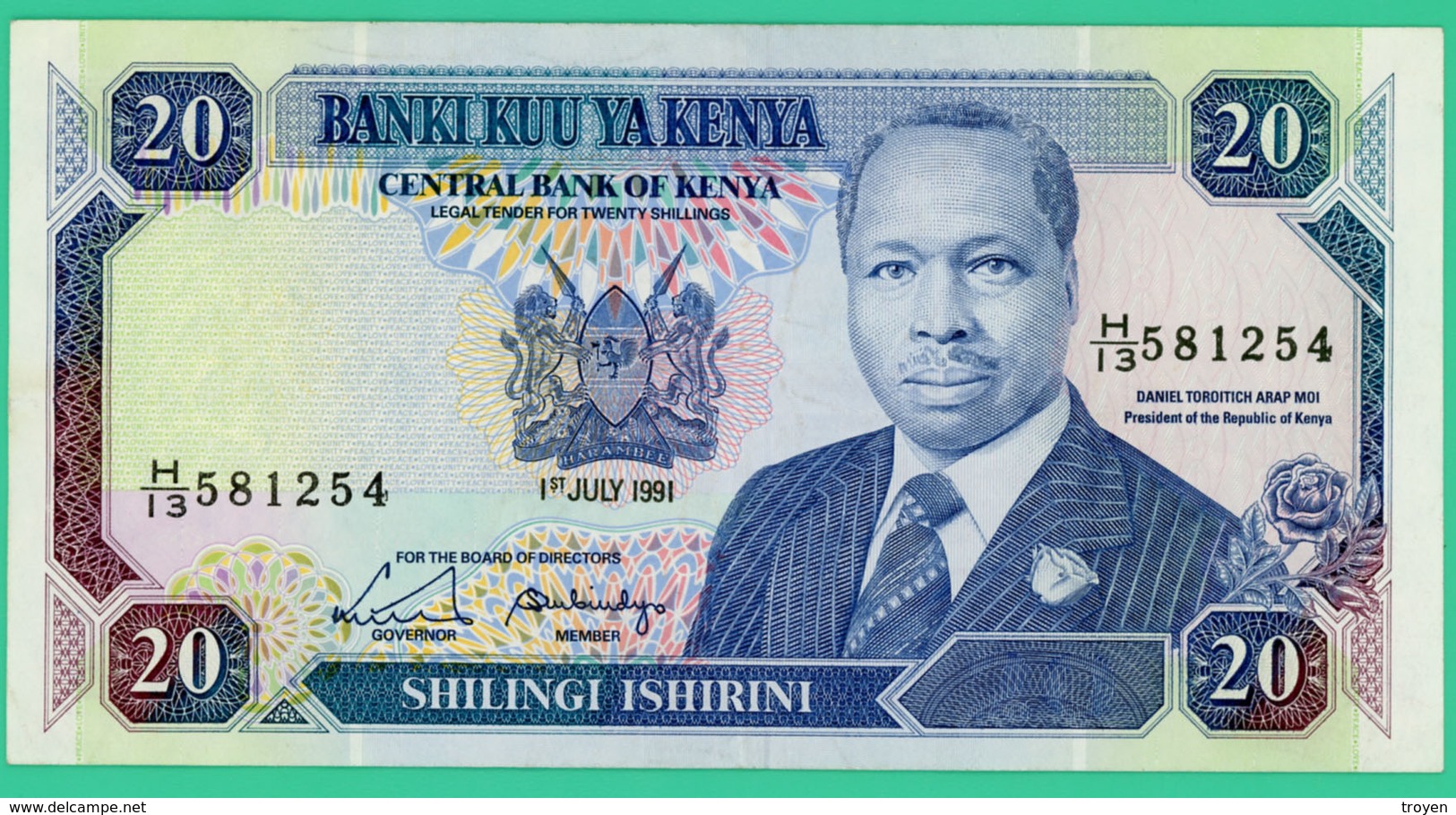 20 Shillings - Kenya - N°.H/13 581254  - 1991 - Neuf - - Kenya