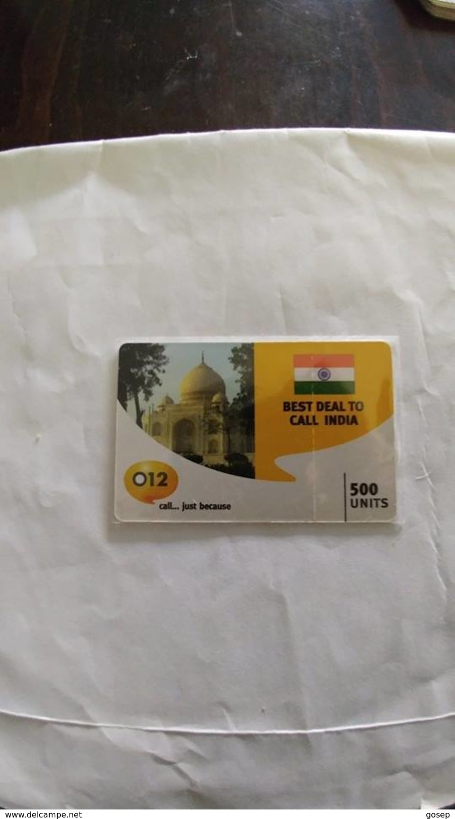 Israel-best Deal To Call India-(4)-tajmal-(500units)-(012call Just Because)-(5.3.2008)-mint Card - Inde
