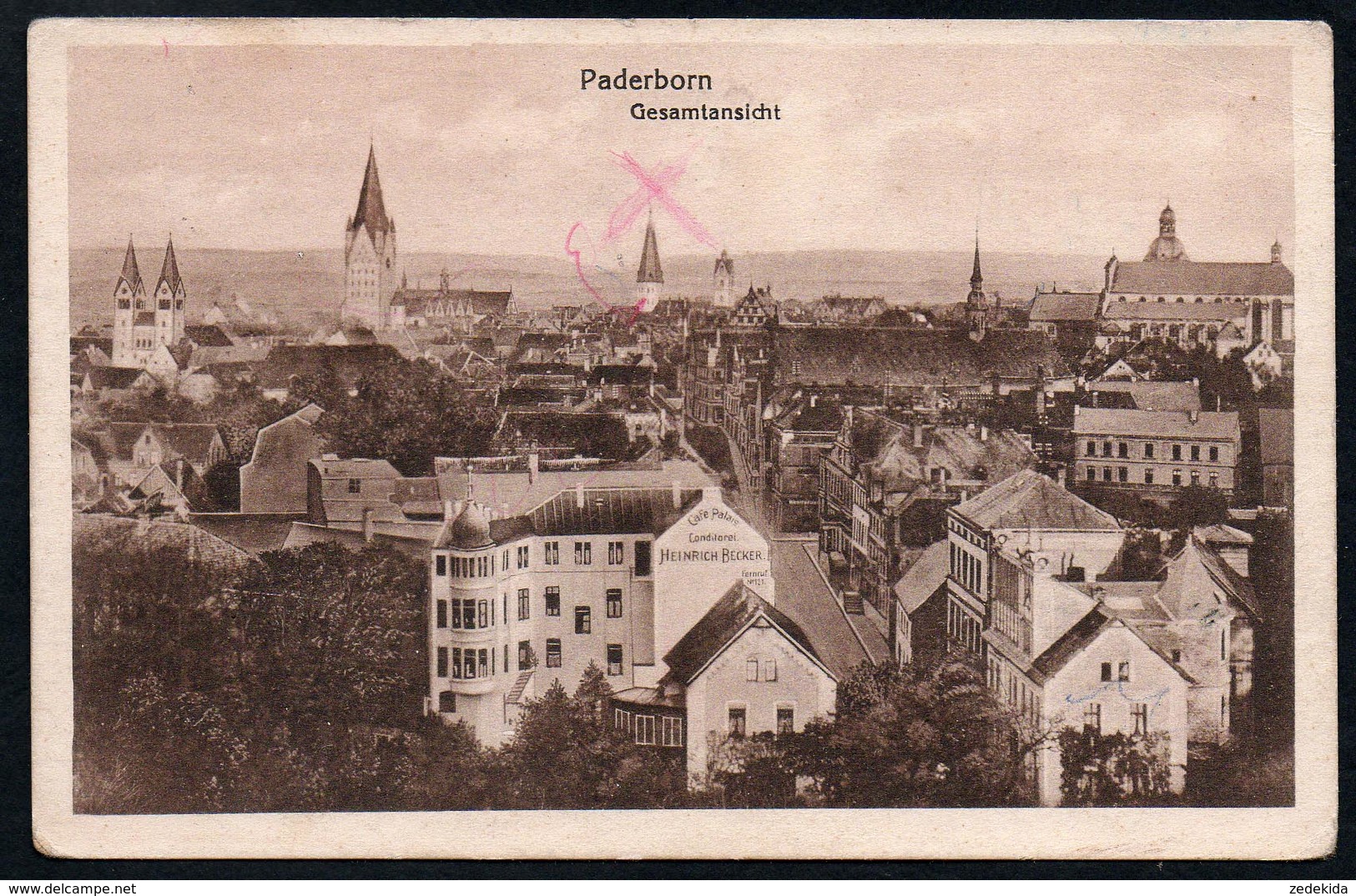 9879 - Alte Ansichtskarte - Paderborn - Gesamtansicht - N. Gel - Bär - Paderborn