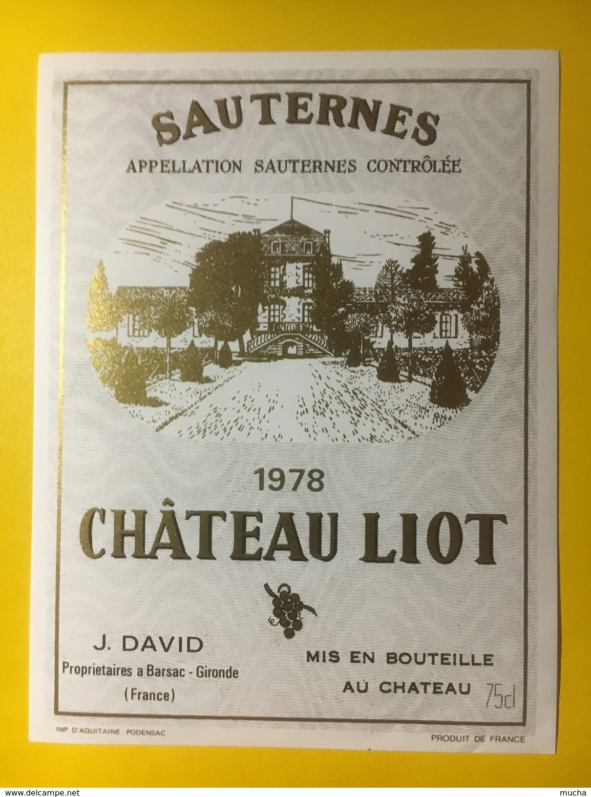 3370 - Château Liot 1978  Sauternes - Bordeaux