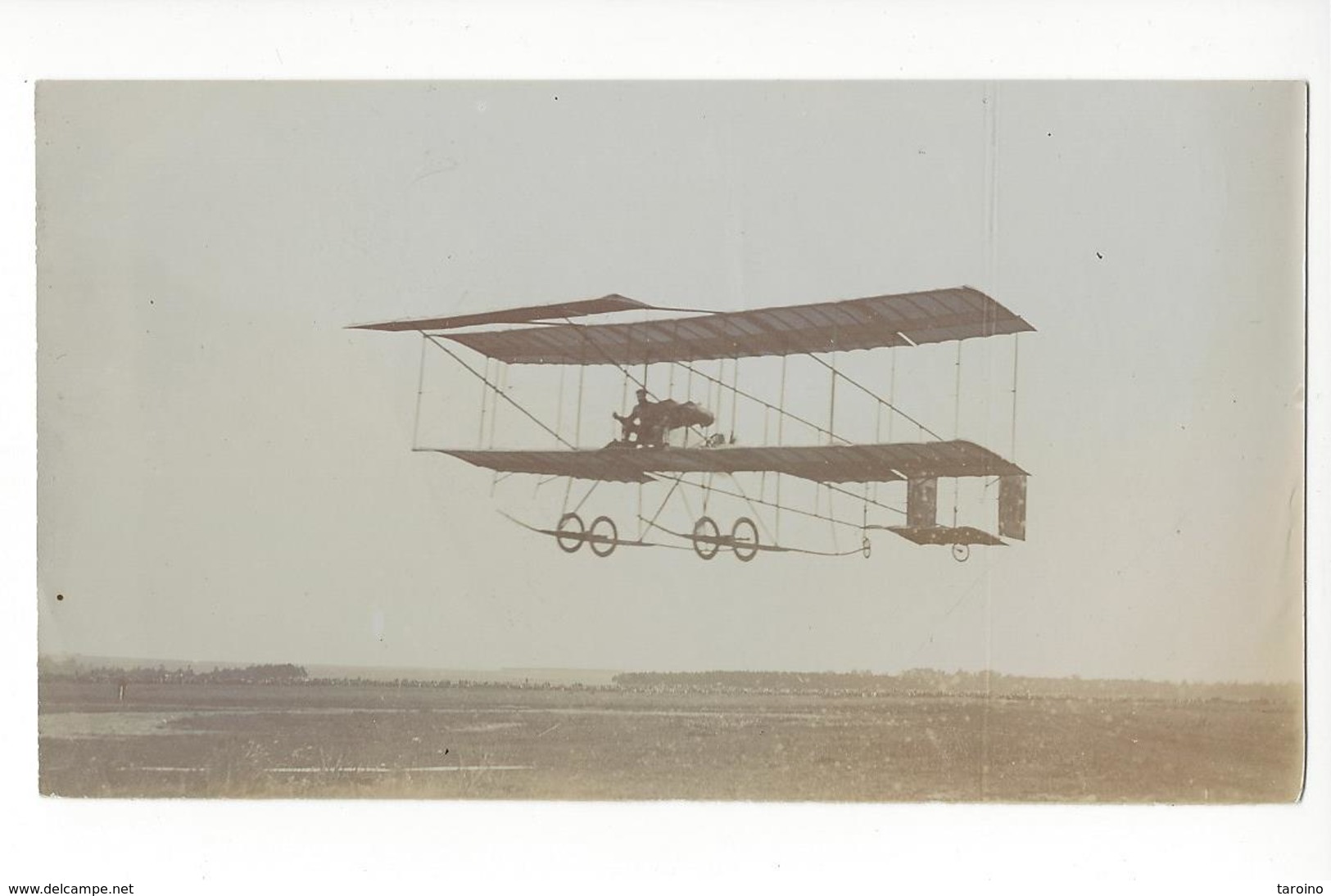 HENRI FARMAN SUR SON BIPLAN PHOTO ORIGINALE Format 8 X 14 Cm Environ AVIATION REIMS 1909 /FREE SHIPPING REGISTERED - Aviation