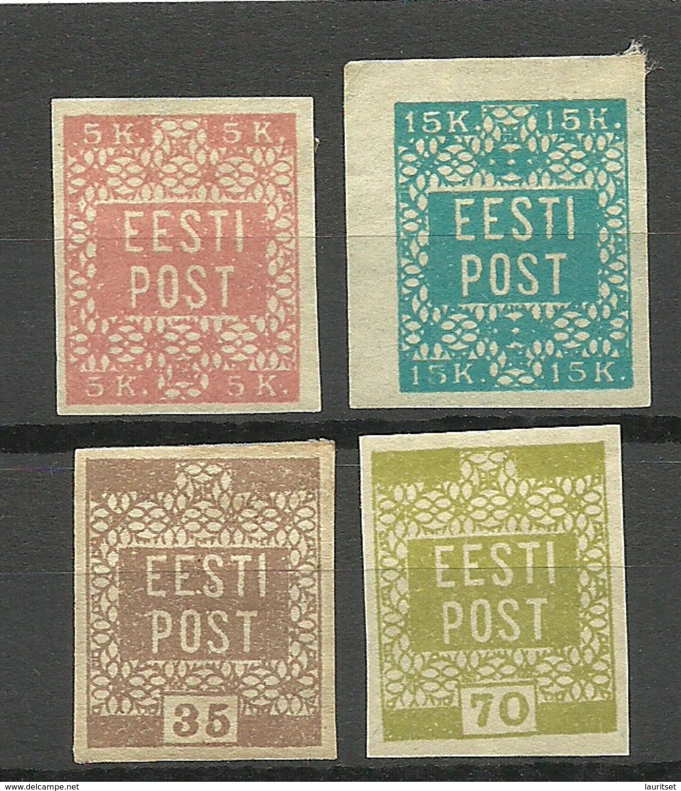 ESTONIA Estonie 1918/1919 Flower Design Michel 1 - 4 * - Estonia