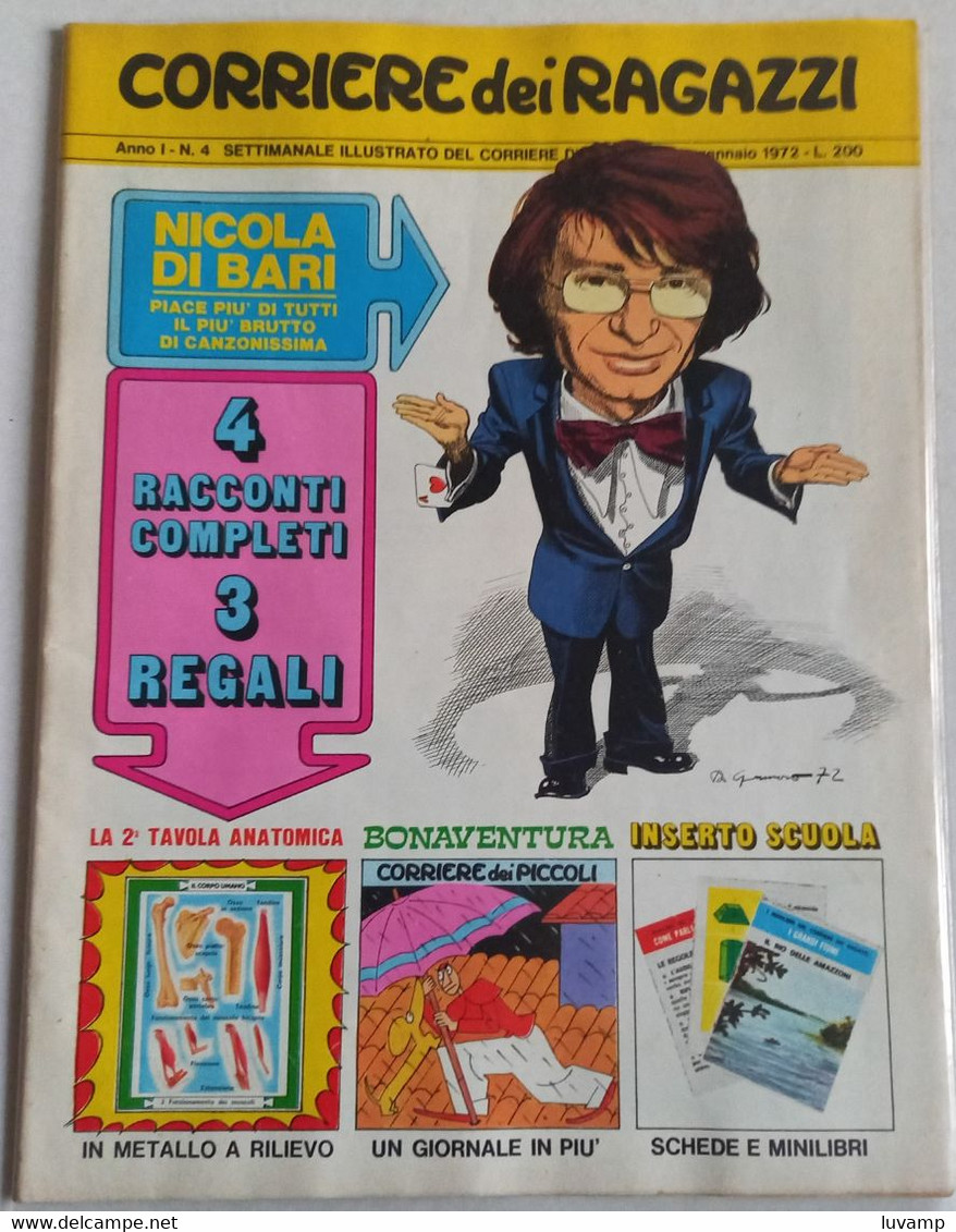 CORRIERE DEI RAGAZZI N. 4  ANNO 1 DEL 23  GENNAIO 1972 + CORRIERE DEI PICCOLI ( CART 64) - Corriere Dei Piccoli