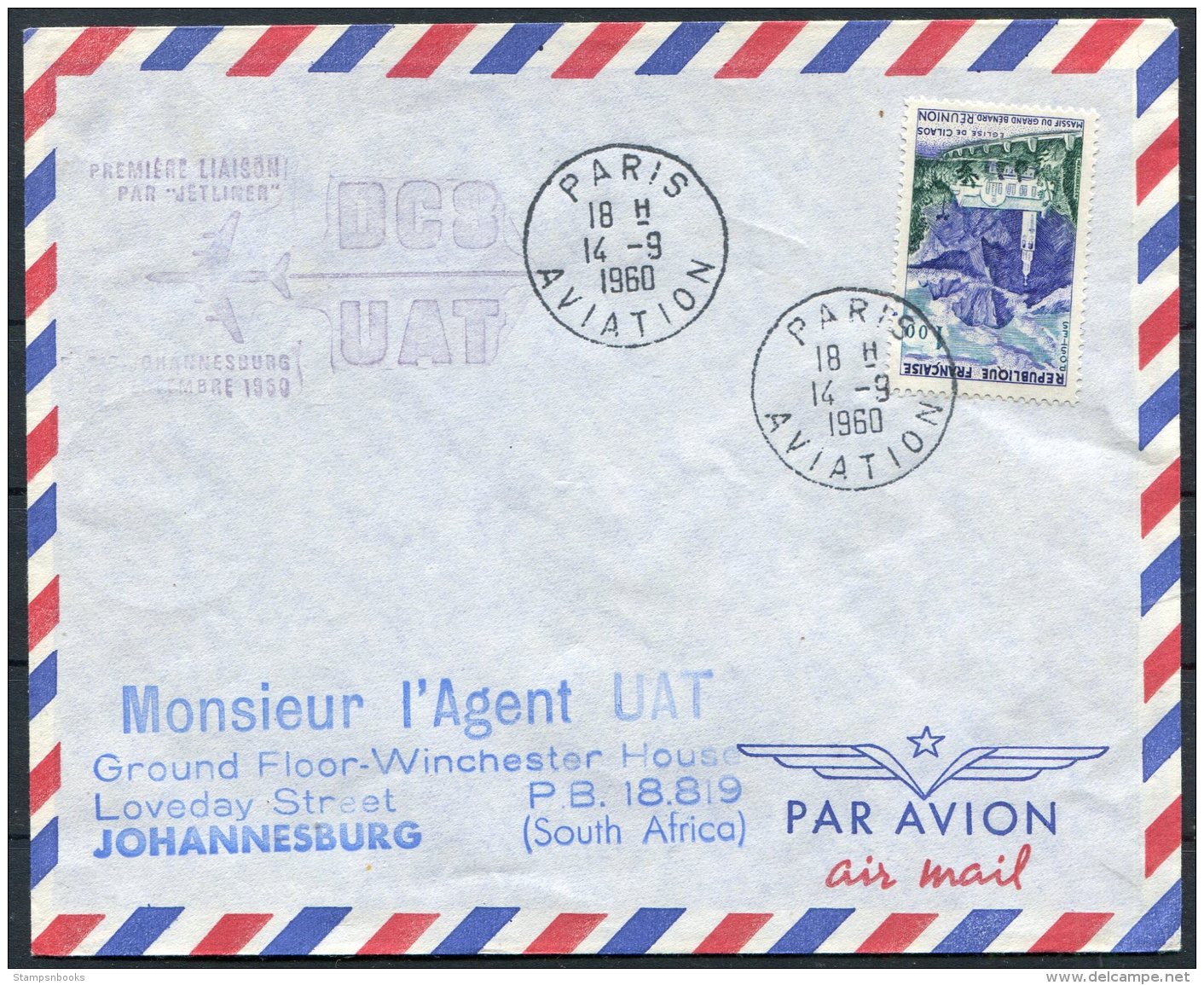 1960 South Africa / France. 2 First Flight Covers Johannesburg / Paris - Posta Aerea