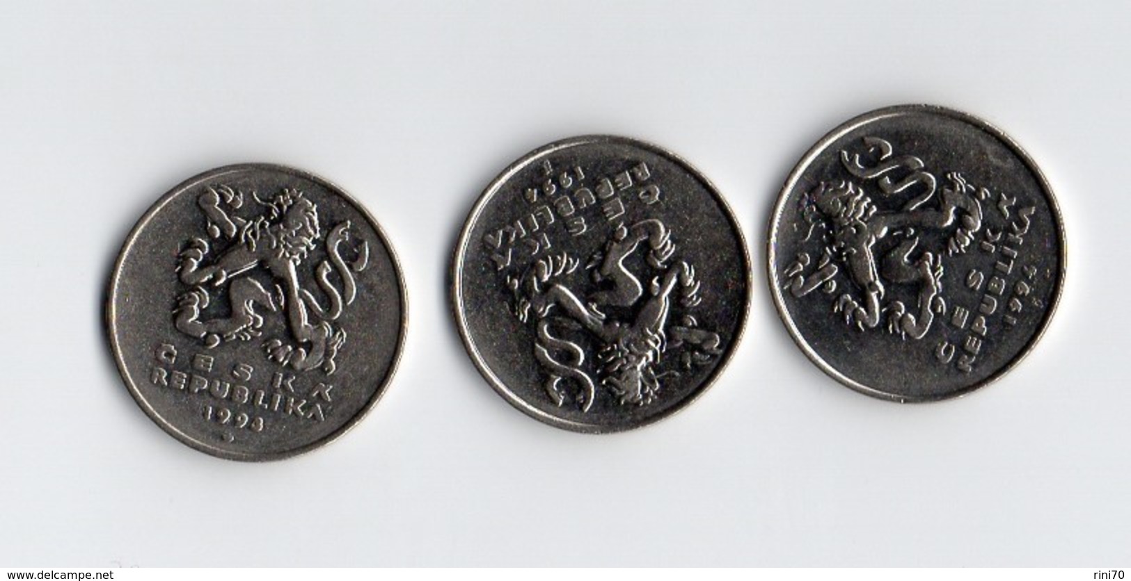 3 Monete Munzen PIECES  MINCE 5 Korun Ceska Republika 1994 E 1993 Repubblica Ceca - Tchécoslovaquie