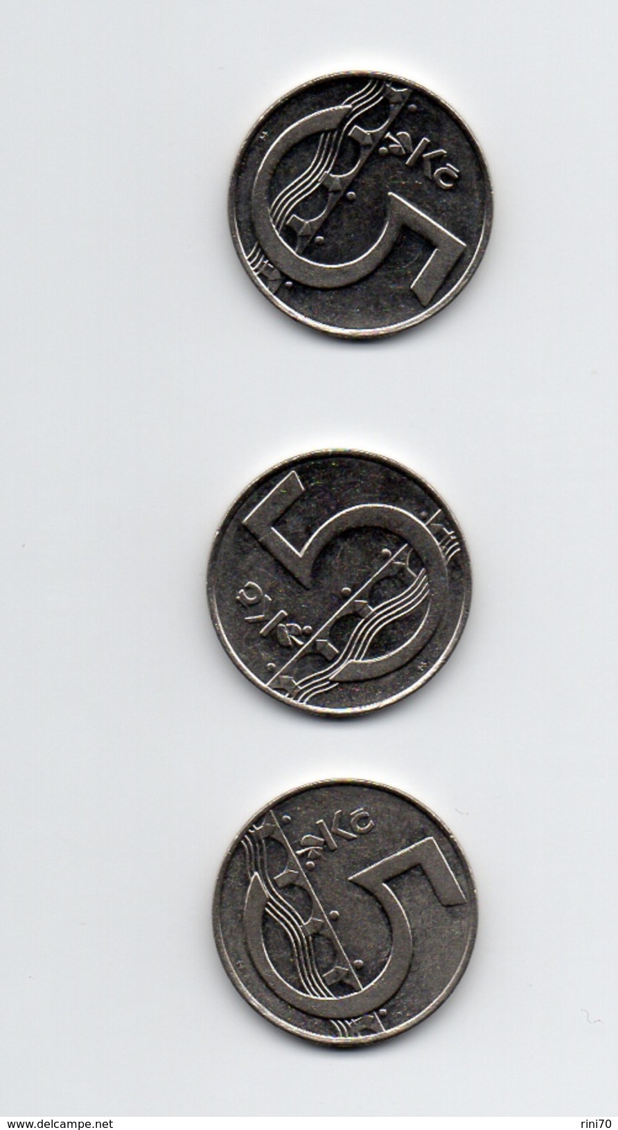 3 Monete Munzen PIECES  MINCE 5 Korun Ceska Republika 1994 E 1993 Repubblica Ceca - Czechoslovakia