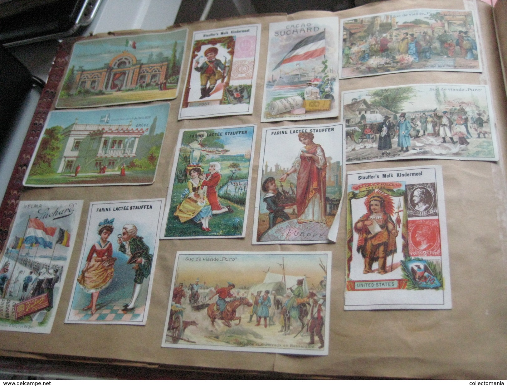 eAlbum around 1890, 100rds litho advertising cards, some compl. sets, hundreds of trade cards : Hunley & Palmer, Suchard