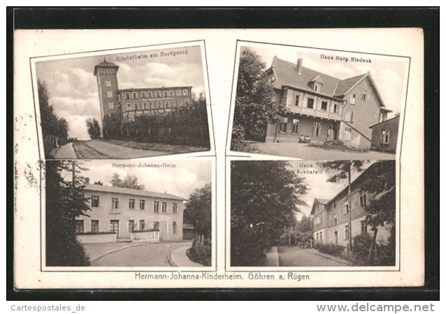 AK Göhren, Hermann Johanna-Kinderheim, Haus Schönfeld, Haus Burg Niedeck, Kinderheim Am Nordpeerd - Göhren