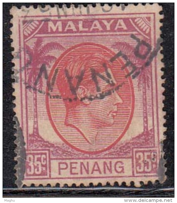 35c Used Penang 1952, 1949 - 1952 Series, Malaya - Penang