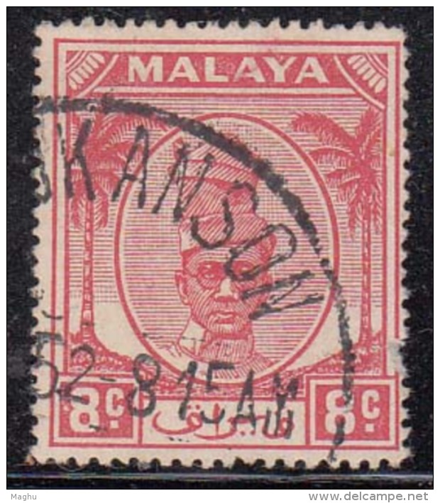 8c Scarlet Used Perak 1950, Malaya (Perf., Condition), As Scan - Perak