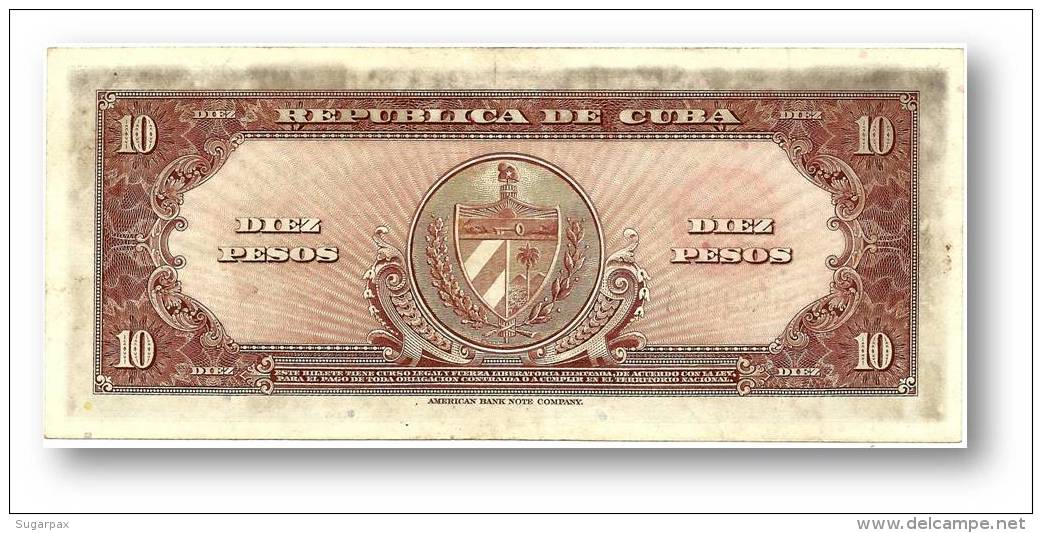 CUBA - 10 Pesos - 1960 - P 78.b - Serie C - Carlos Manuel De Cespedes - Banco Nacional De Cuba - Cuba