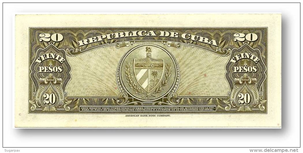 CUBA - 20 Pesos - 1960 - P 80.c - Sign. CHE GUEVARA - Serie L - Antonio Maceo - Banco Nacional De Cuba - Cuba