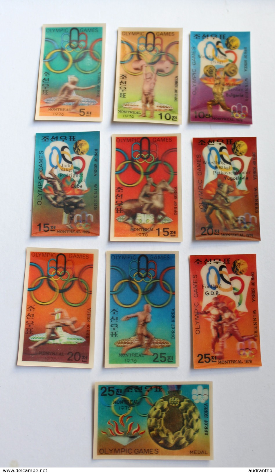 10 Cartes 3D JO MONTREAL 1976 Judo Hector Rodriguez Haltérophilie Lutte Disque Escrime Jeux Olympiques - Trading Cards