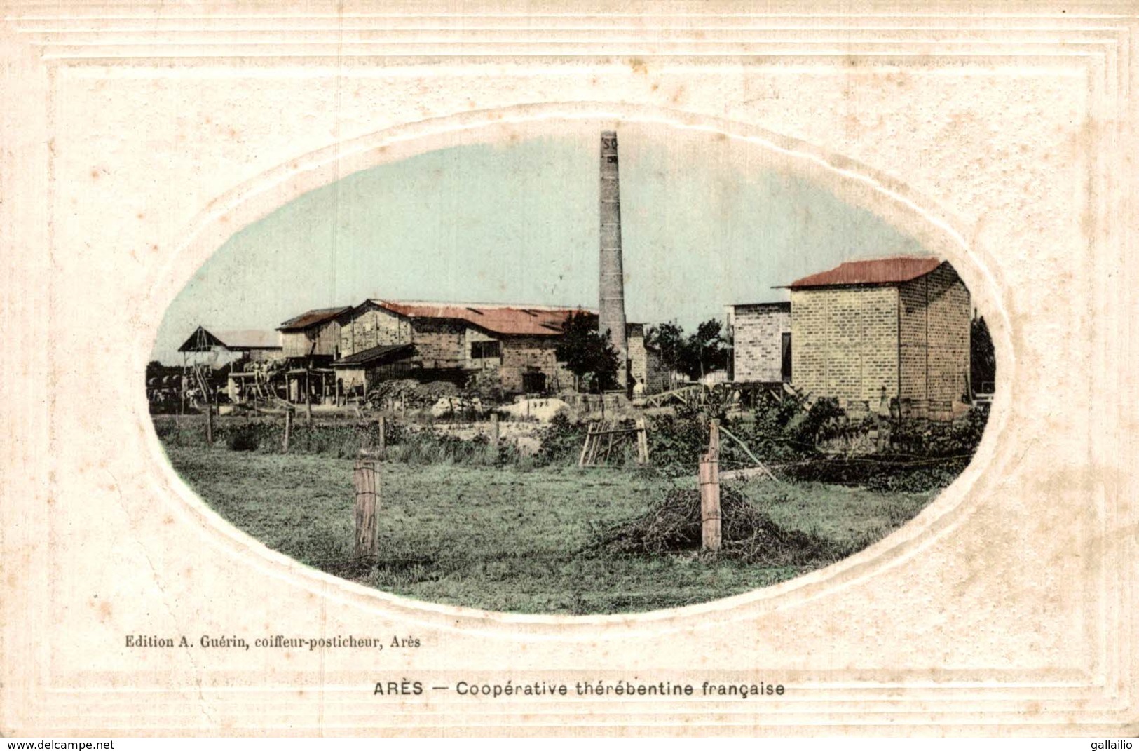 CPA RARE ARES COOPERATIVE THEREBENTINE FRANCAISE - Arès