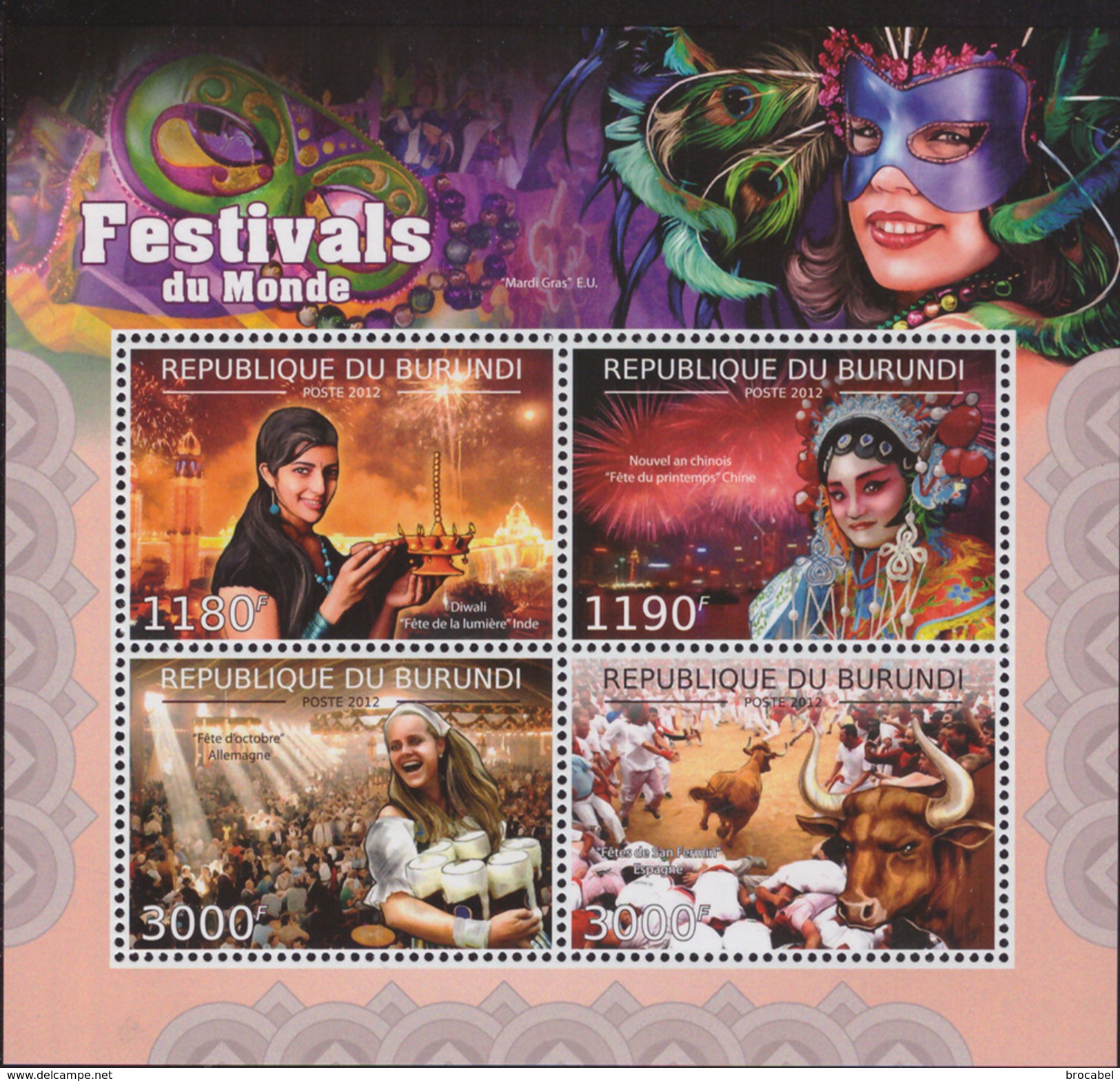 Burundi BL 0353/54** Festivals Du Monde - MNH - 4 Blocs: Full Set  ! - Ungebraucht