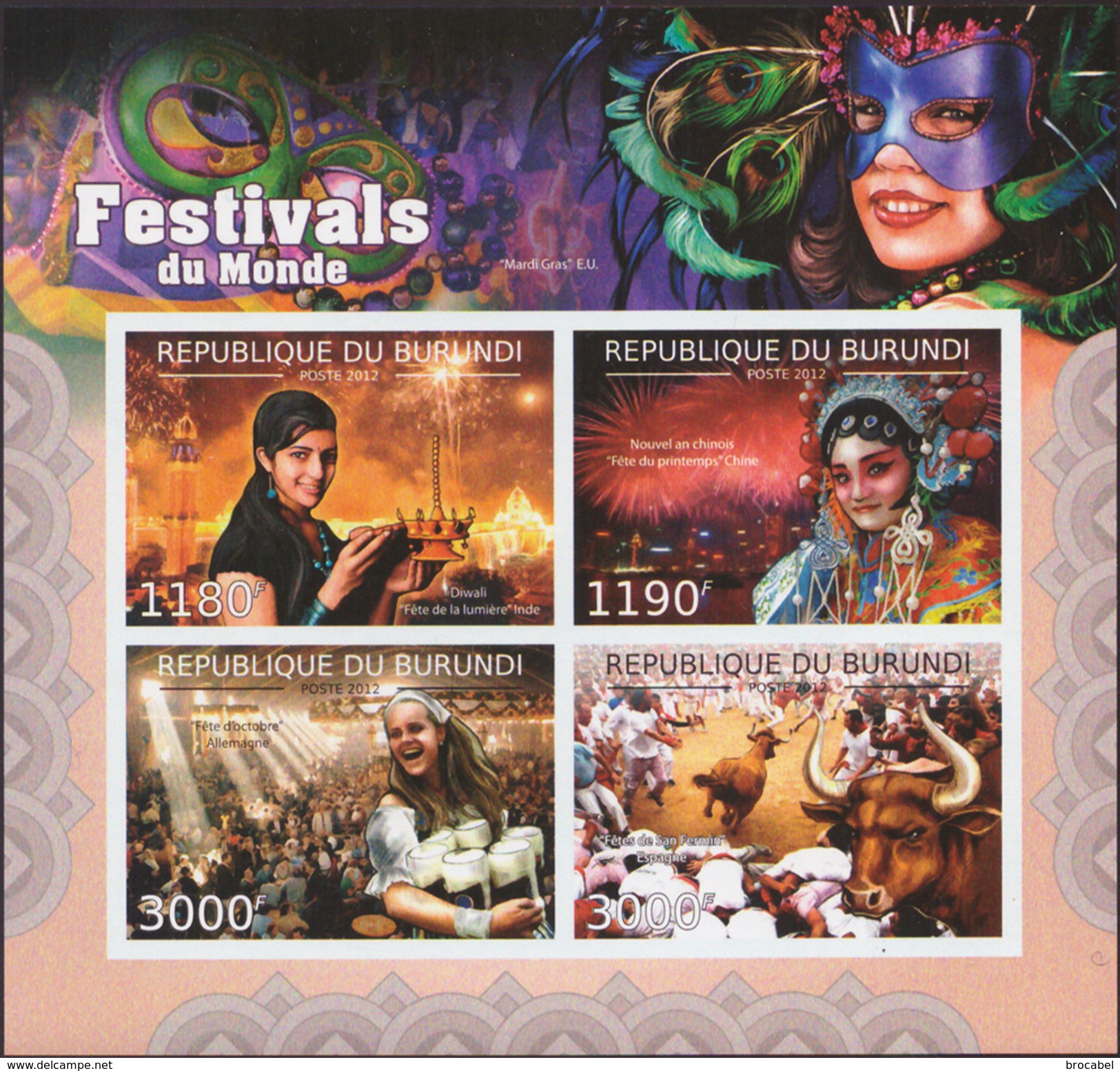 Burundi BL 0353/54** Festivals Du Monde - MNH - 4 Blocs: Full Set  ! - Ungebraucht