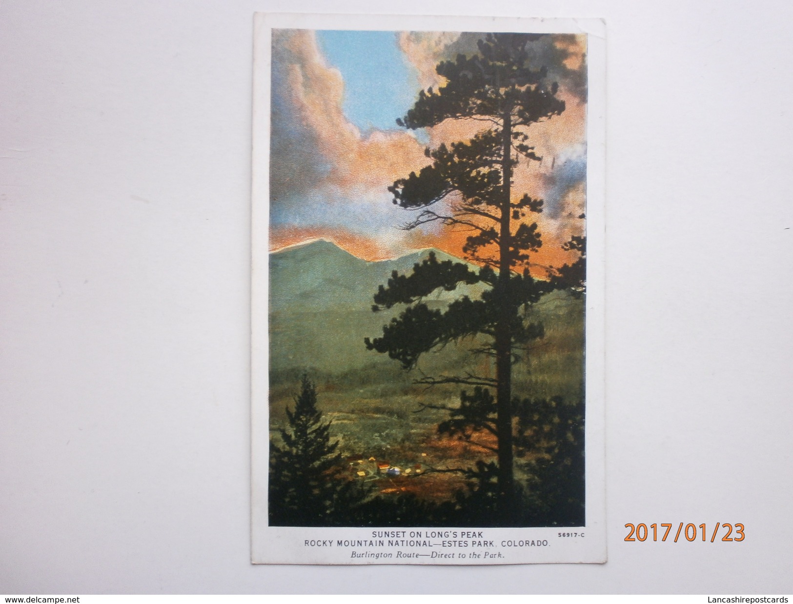 Postcard Sunset On Long's Peak Rocky Mountain National Estes Park PU Denver Colorado C 192? My Ref B1689 - Rocky Mountains