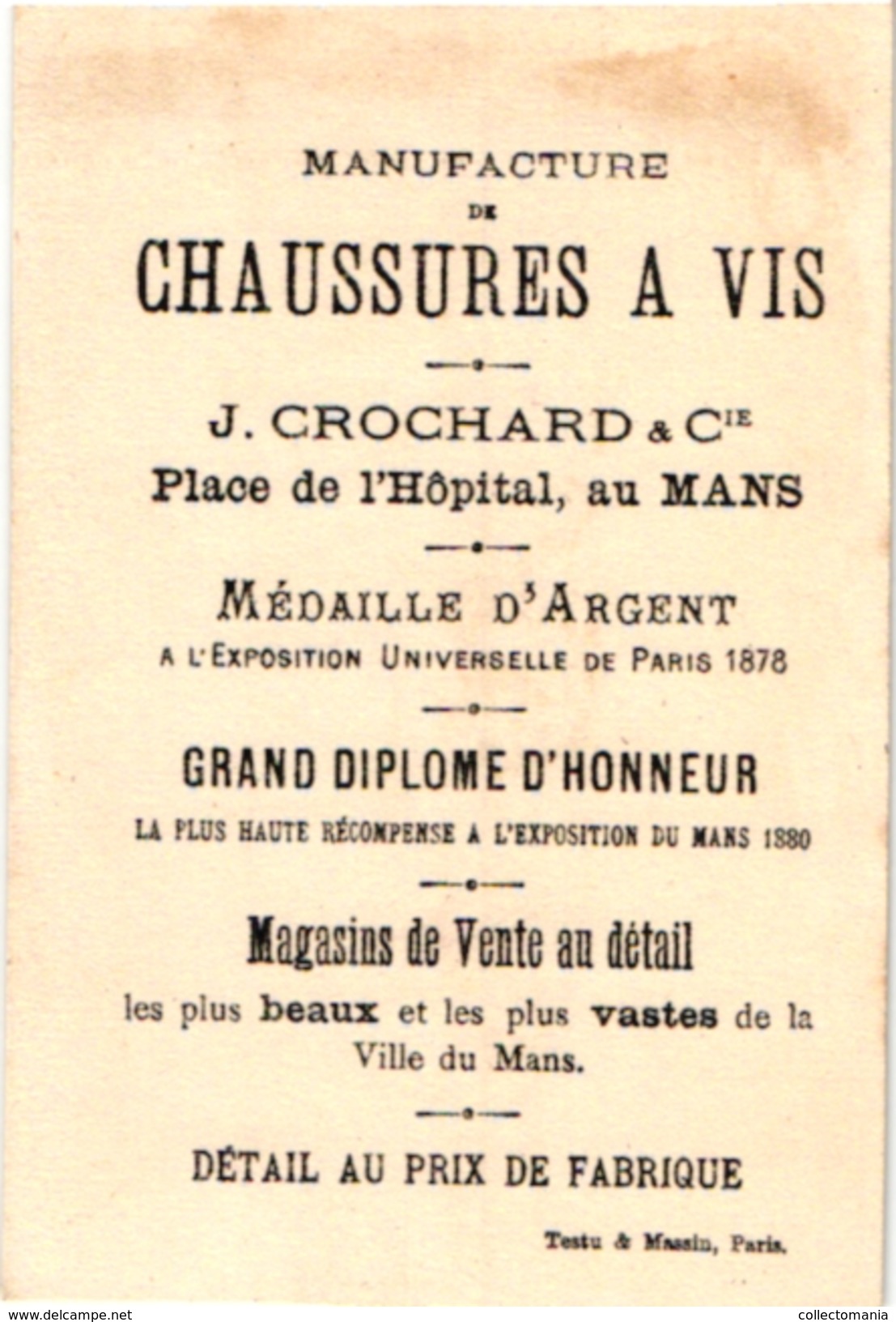 6 Cards C1900 Pub Chaussures chromo Litho Children's Games  Croquet Billes Beads Volant Bowling M PrinterTestu Massin