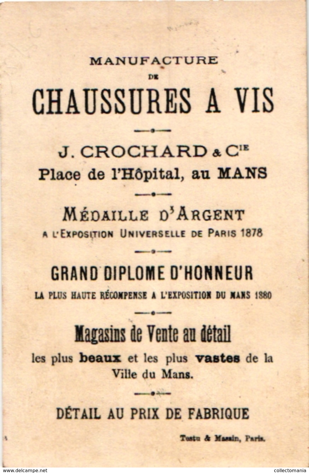 6 Cards C1900 Pub Chaussures chromo Litho Children's Games  Croquet Billes Beads Volant Bowling M PrinterTestu Massin