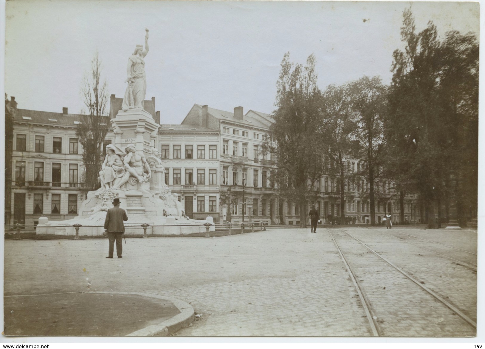 Antwerpen Van Eycklei Standbeeld Baron Loos Oude Foto 1900 BF36 - Antwerpen