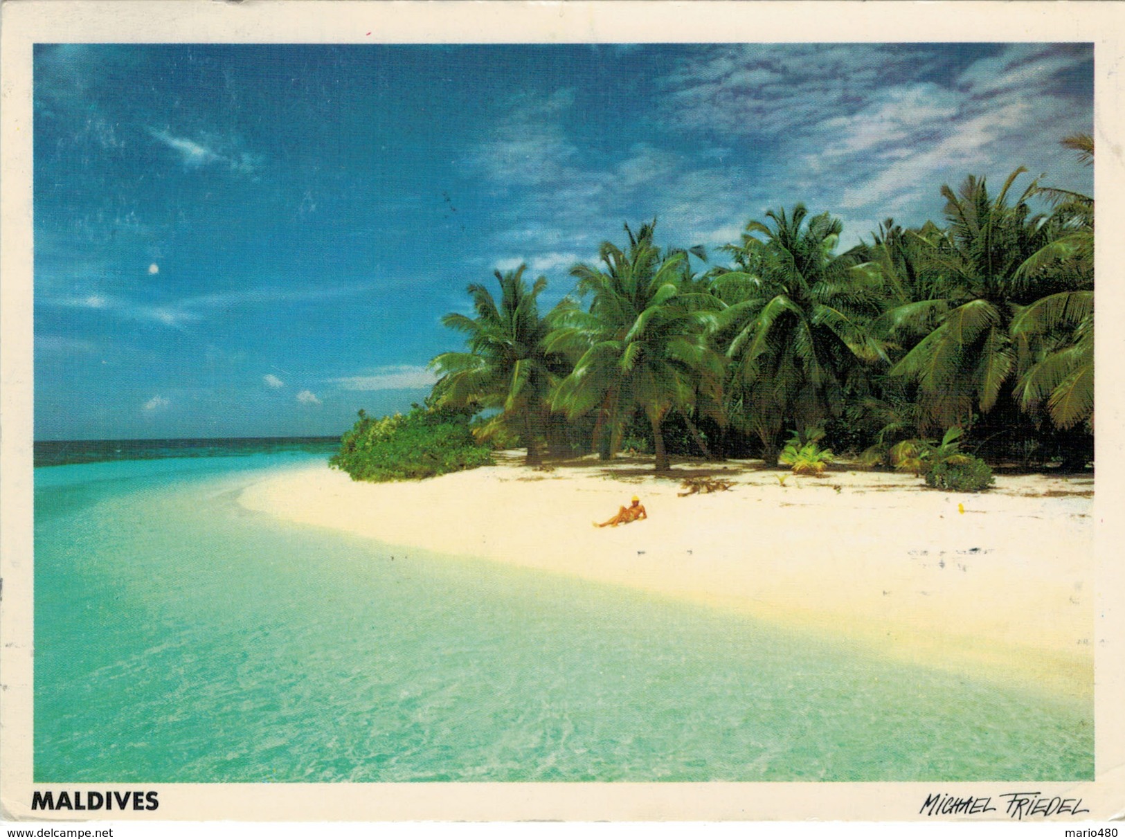MALDIVES  ATOLLO    VEDUTA   2  SCAN       ( VIAGGIATA) - Maldive
