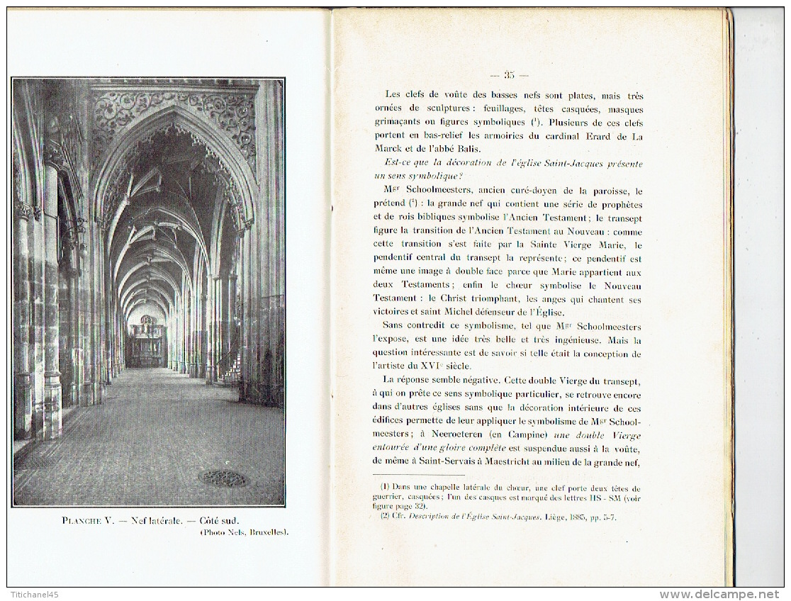 L'EGLISE SAINT-JACQUES A LIEGE par Louis HENDRIX Vicaire de Saint-Jacques  Edité en 1928