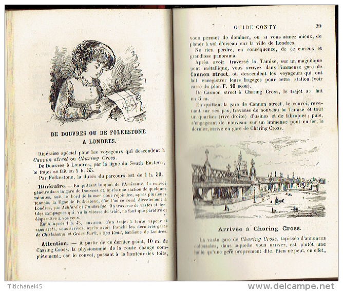 GUIDE CONTY  De 1888 - LONDRES En Poche  Et Ses Environs - 410 Pages + 72 Pages De Publicité - Illustration Par UZES - 1801-1900