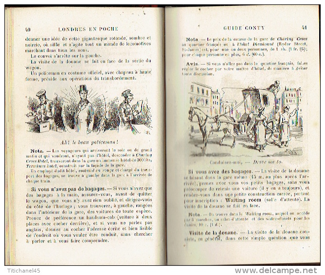 GUIDE CONTY  De 1888 - LONDRES En Poche  Et Ses Environs - 410 Pages + 72 Pages De Publicité - Illustration Par UZES - 1801-1900