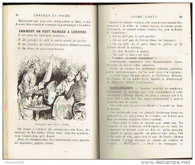 GUIDE CONTY  de 1888 - LONDRES en poche  et ses environs - 410 pages + 72 pages de publicité - Illustration par UZES