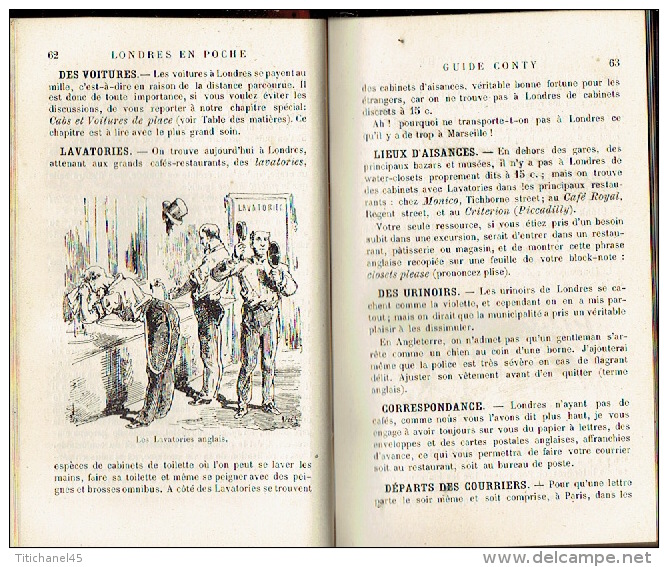 GUIDE CONTY  de 1888 - LONDRES en poche  et ses environs - 410 pages + 72 pages de publicité - Illustration par UZES