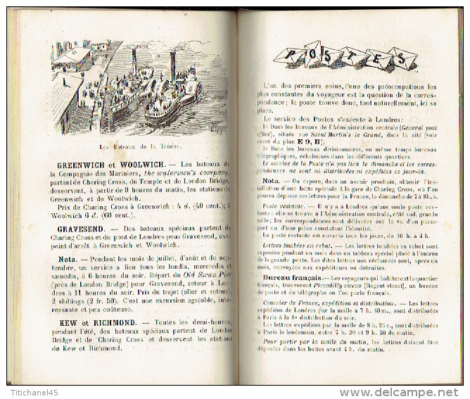 GUIDE CONTY  de 1888 - LONDRES en poche  et ses environs - 410 pages + 72 pages de publicité - Illustration par UZES