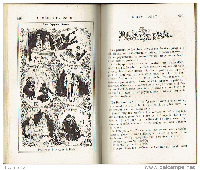 GUIDE CONTY  de 1888 - LONDRES en poche  et ses environs - 410 pages + 72 pages de publicité - Illustration par UZES