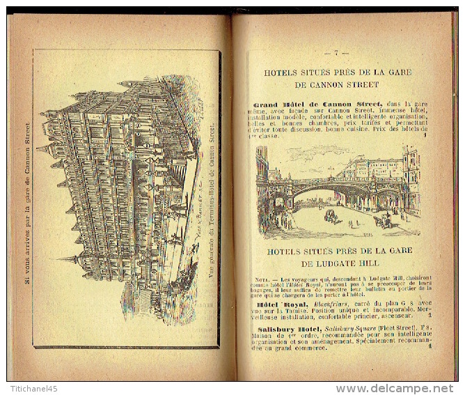 GUIDE CONTY  de 1888 - LONDRES en poche  et ses environs - 410 pages + 72 pages de publicité - Illustration par UZES