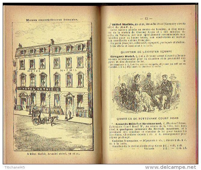 GUIDE CONTY  de 1888 - LONDRES en poche  et ses environs - 410 pages + 72 pages de publicité - Illustration par UZES