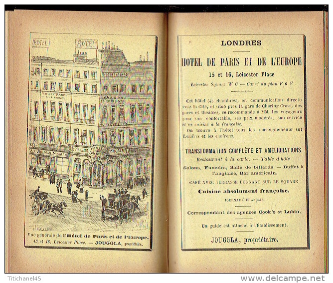 GUIDE CONTY  de 1888 - LONDRES en poche  et ses environs - 410 pages + 72 pages de publicité - Illustration par UZES