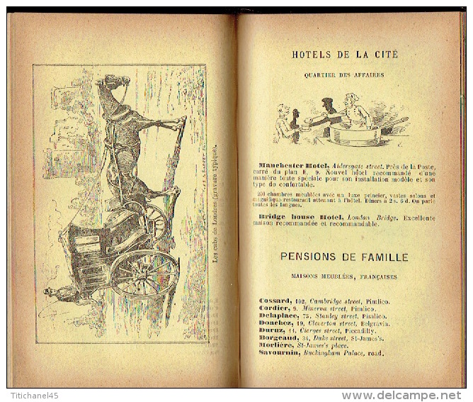 GUIDE CONTY  de 1888 - LONDRES en poche  et ses environs - 410 pages + 72 pages de publicité - Illustration par UZES