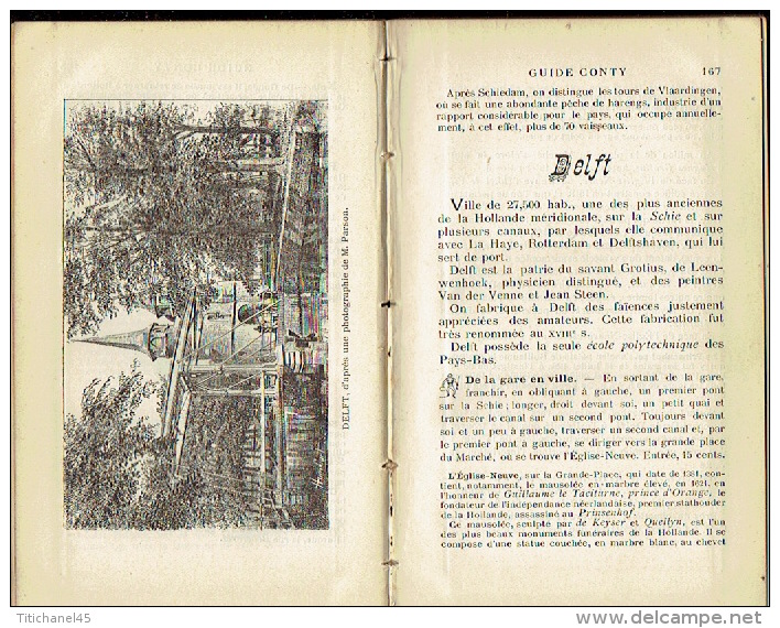 GUIDE CONTY de 1891 -LA HOLLANDE-Guide pratique de 284 pg + 72 pg de publicité + 3 plans (Rotterdam, La Haye &amp; Amste