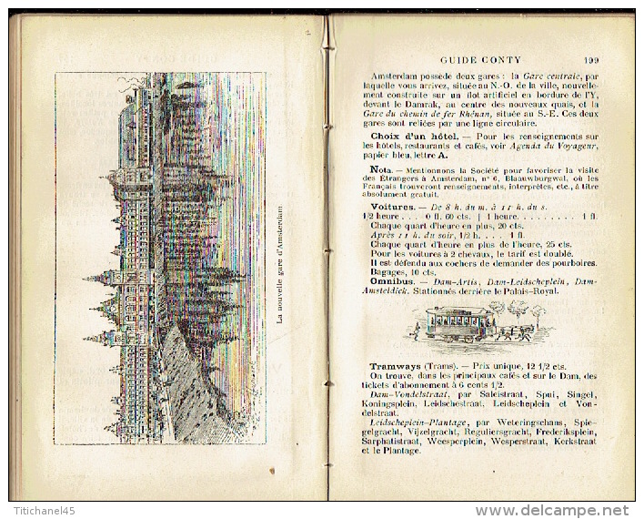 GUIDE CONTY de 1891 -LA HOLLANDE-Guide pratique de 284 pg + 72 pg de publicité + 3 plans (Rotterdam, La Haye &amp; Amste