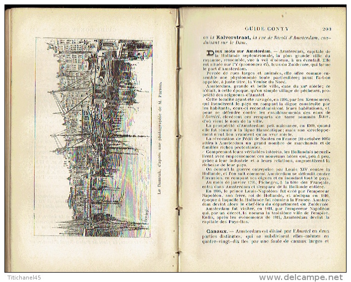 GUIDE CONTY de 1891 -LA HOLLANDE-Guide pratique de 284 pg + 72 pg de publicité + 3 plans (Rotterdam, La Haye &amp; Amste