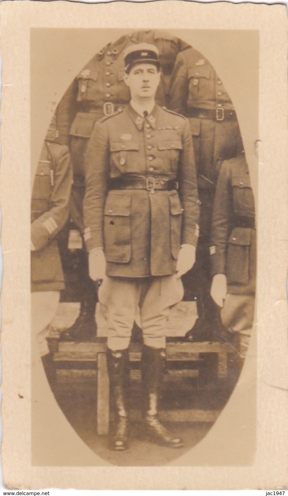 PHOTO 85mmx50mm Général De Gaulle En Uniforme (lieutenant Ou Aspirant???) - Famous People