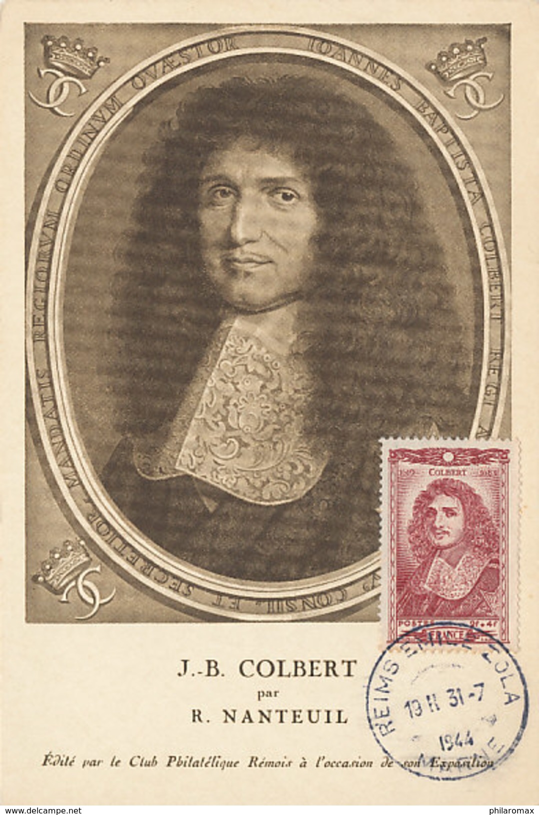 D28337 CARTE MAXIMUM CARD 1944 FRANCE - POLITICIAN J.B. COLBERT CP ORIGINAL - Other & Unclassified