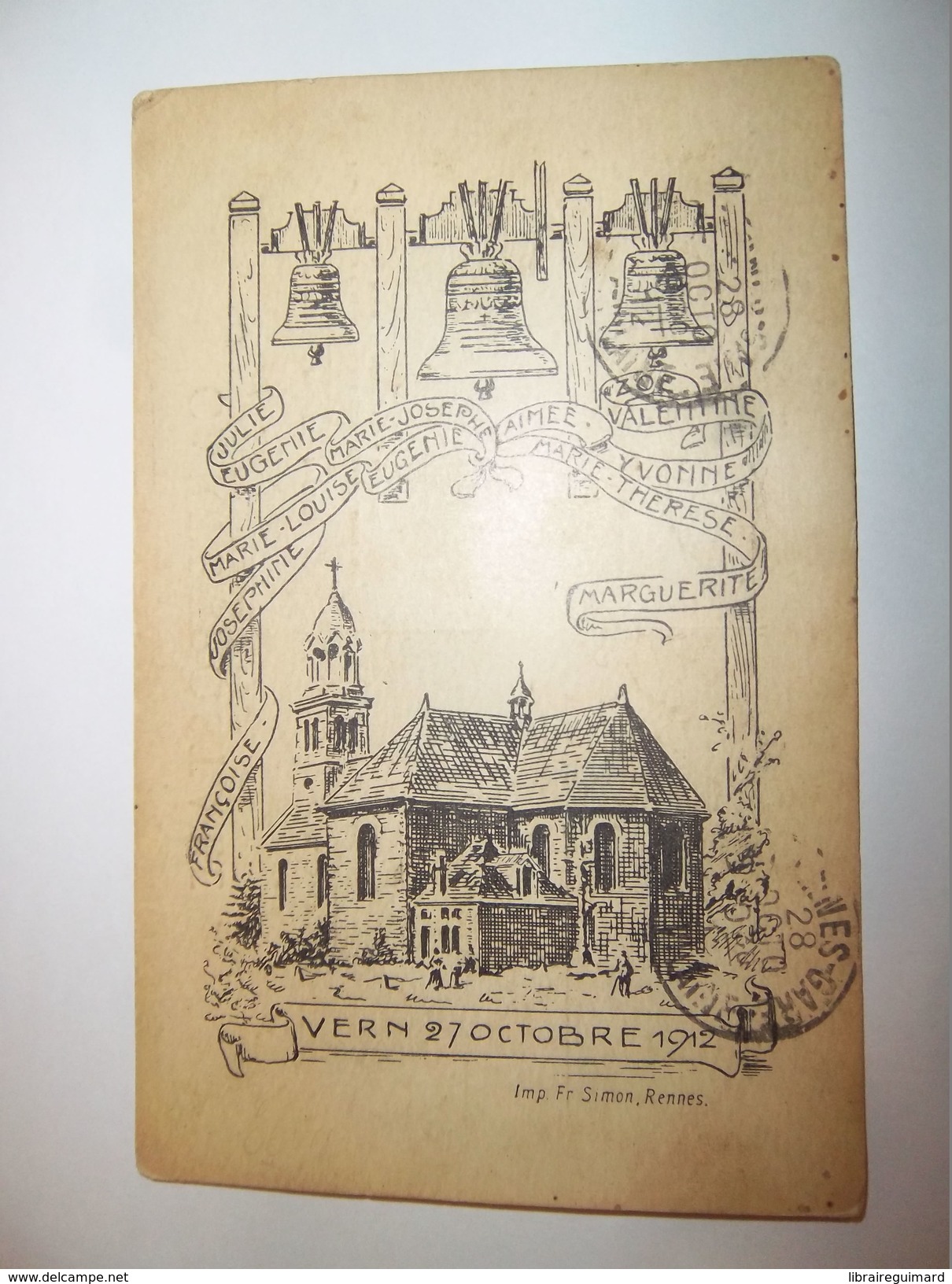 5bea - CPA - VERN 27 OCTOBRE 1912 (Benediction Des Cloches) - [35] - Ille Et Viliaine - - Autres & Non Classés