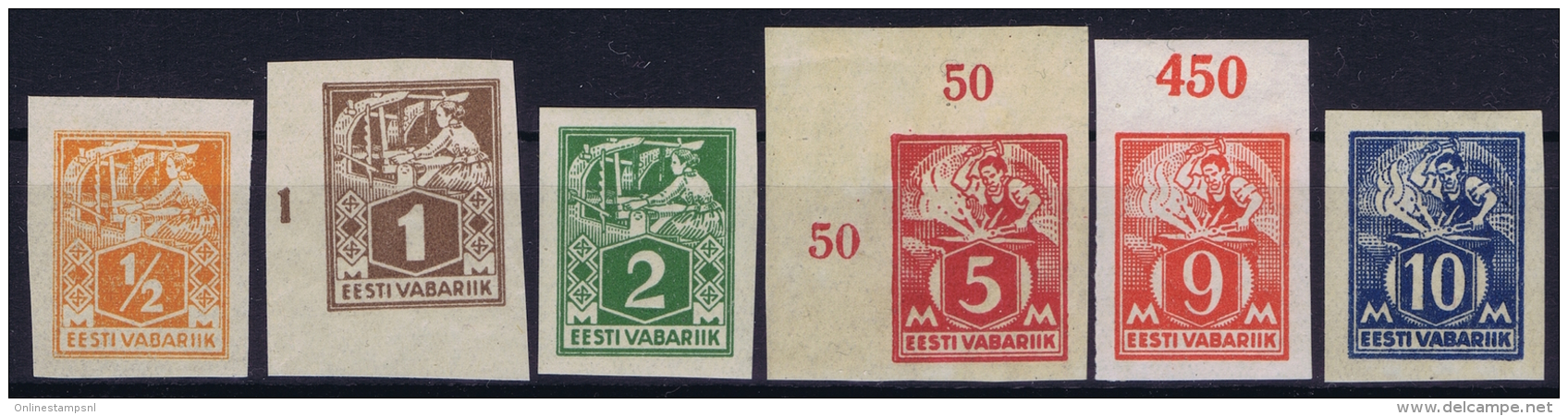 Estland Estonia Estonie: Mi 32 - 39 MNH/**/postfrisch/neuf Sans Charniere Part Set 5 M Is Hinged At Border - Estland