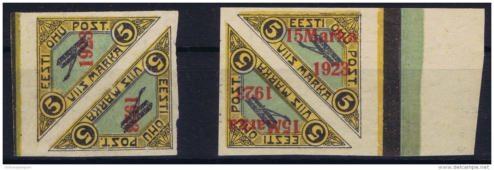 Estland Estonia Estonie: Mi 41 + 42 In Pairs MNH/**/postfrisch/neuf Sans Charniere 1923  Airmail - Estland