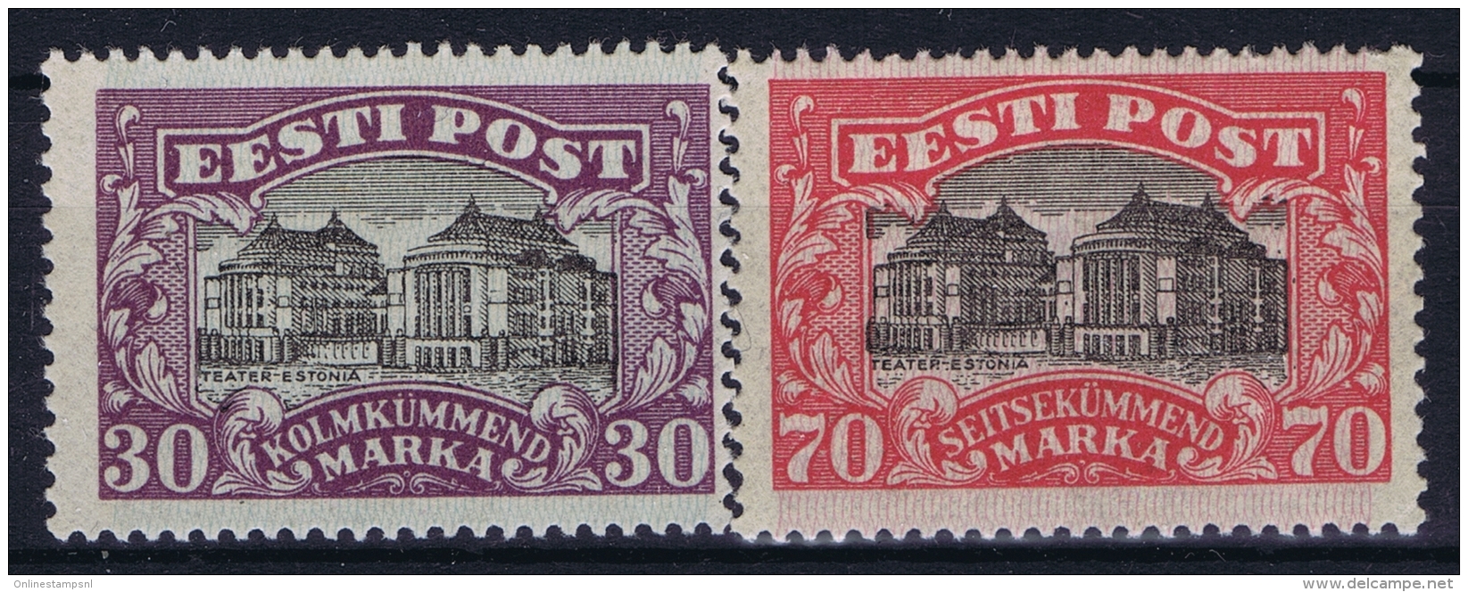 Estland Estonia Estonie: Mi 55 - 56 MNH/**/postfrisch/neuf Sans Charniere 1924 Irregular Gum As Usual - Estland