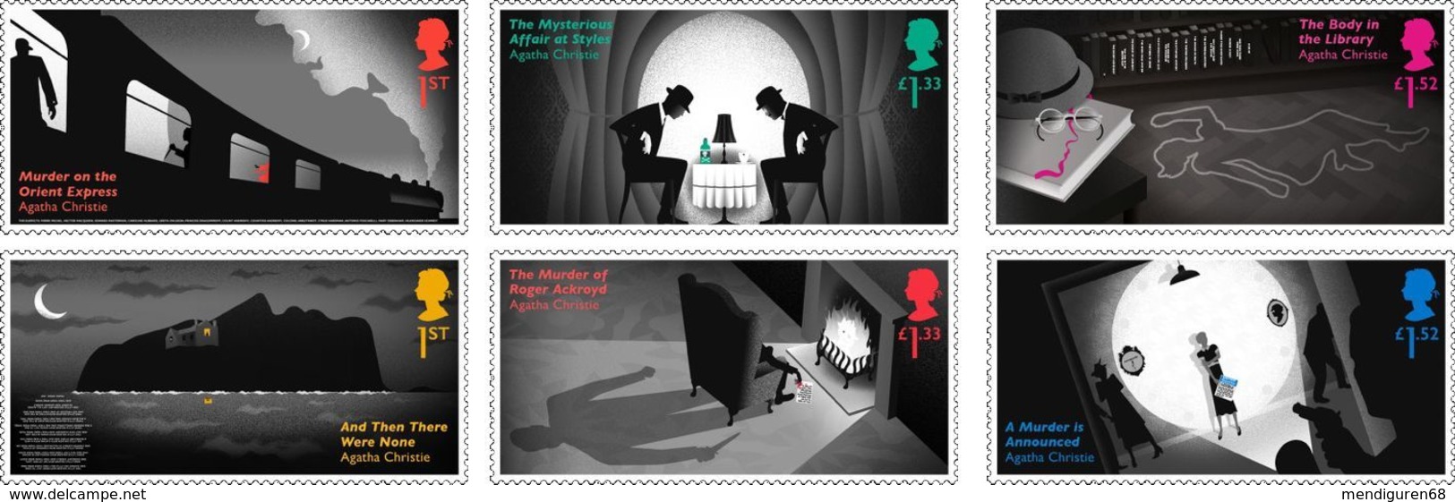 GROSSBRITANNIEN GRANDE BRETAGNE GB 2016 Agatha Christie Set Of 6v.  SG 3875-80 - Nuovi