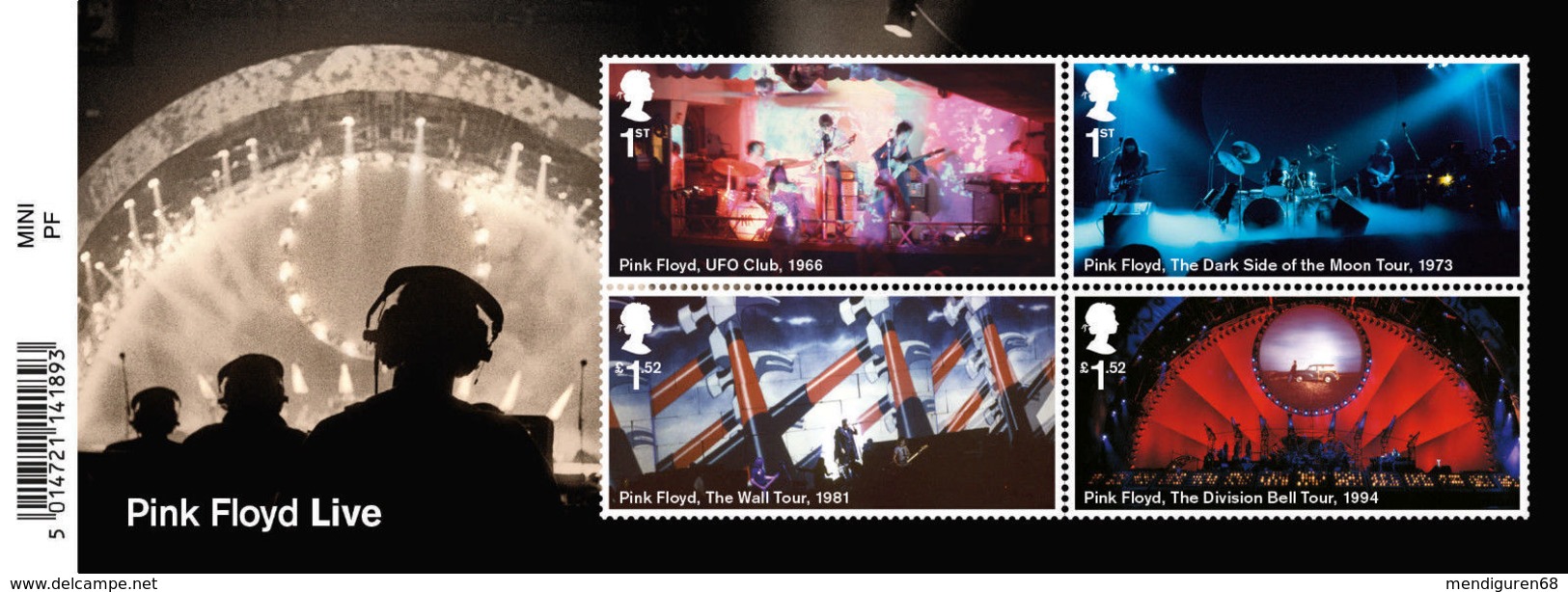 GROSSBRITANNIEN GRANDE BRETAGNE GB 2016 M/S PINK FLOYD MNH S  SG MS3855 MI BL103-3909-12 YT F4321-24 SC MS3855 - Ganze Bögen & Platten